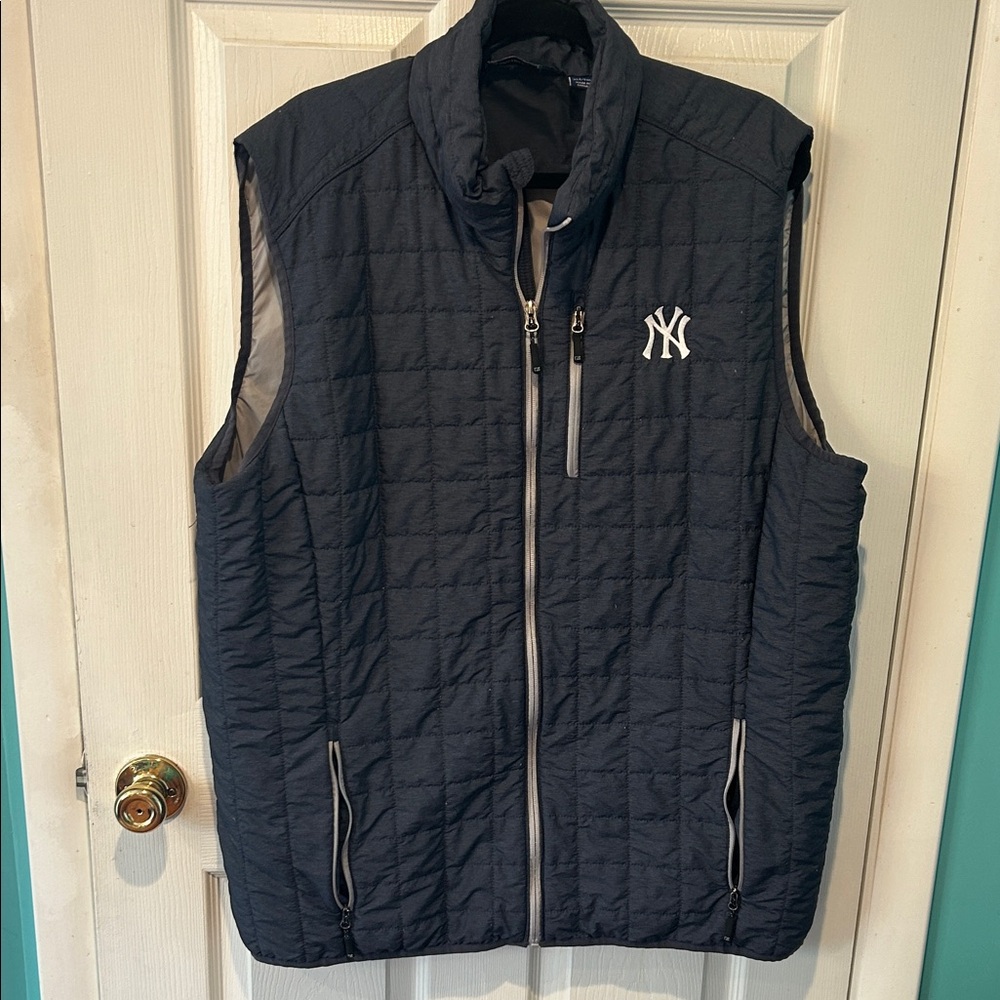 Cutter & Buck Navy Quilted Vest with White Logo